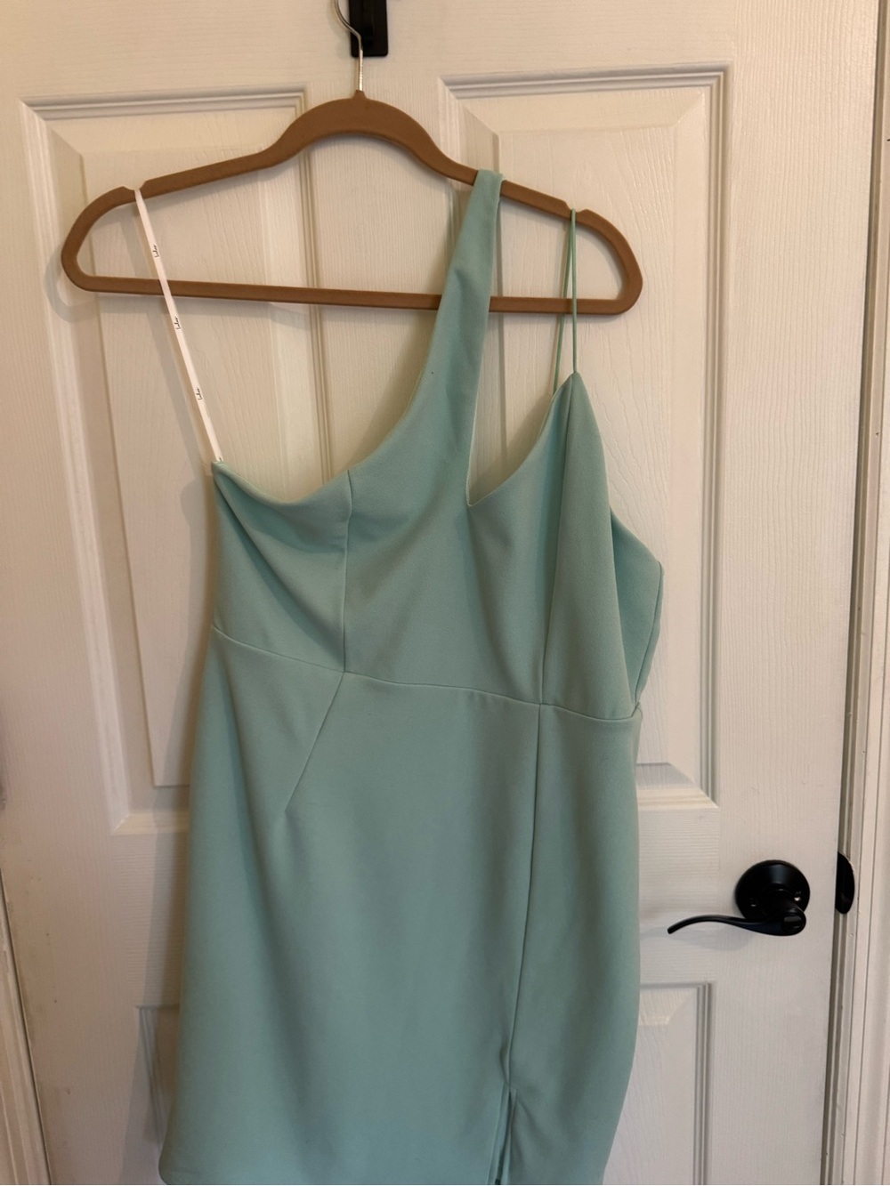 Lulu's Mint Green One-Shoulder Mini Dress